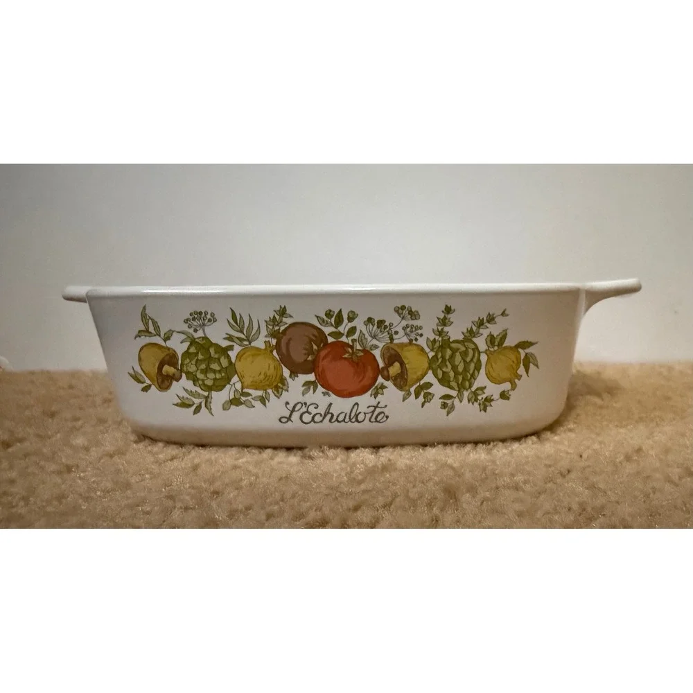 Vintage Corning Ware Spice of Life L'Echalote A-1-B 1 Qt Casserole w Pyrex Lid